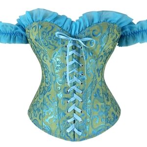 Elegant Blue and Green Corset Top